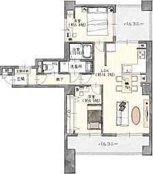 ダイアパレス神宮苑 2LDKの間取図画像