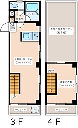 阿佐ヶ谷サウスウイング 4階1LDKの間取り