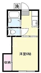ヴァンヴェールII 1階1Kの間取り