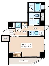 クリークス代沢レジデンス 5階1Kの間取り