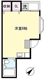 メゾンアザレ 2階ワンルームの間取り