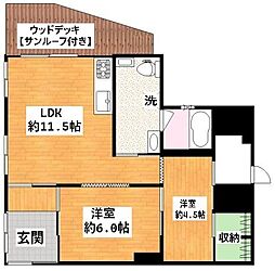 レオネクストCoCoWave 2LDKの間取図画像