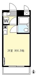 豪徳寺アムフラット ワンルームの間取図画像