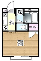 エクセル烏山 ワンルームの間取図画像