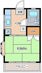 ハイツゼルコバ 1Kの間取図画像