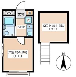 メゾンド芦花公園 1Kの間取図画像