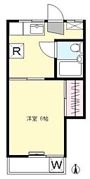 フラワーハウス 1Kの間取図画像