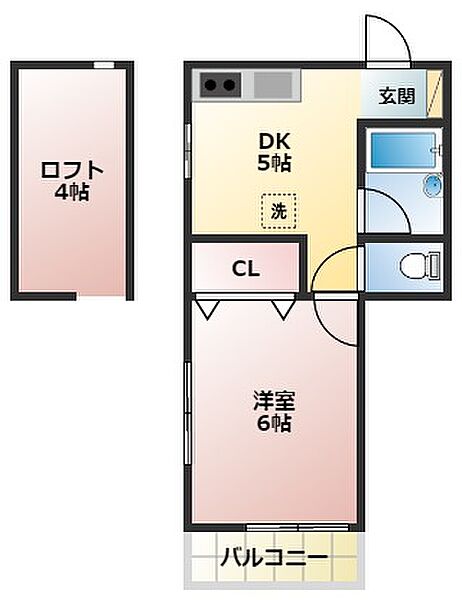 カーサ・エスペランザ 202｜茨城県常総市水海道淵頭町(賃貸アパート1DK・2階・24.84㎡)の写真 その2