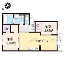 メルベーユM 301 ｜ 滋賀県栗東市綣９丁目（賃貸アパート2LDK・3階・52.55㎡） その1