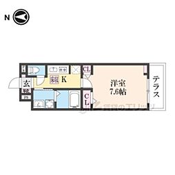 ウエスト　コミタリアIII 1階1Kの間取り