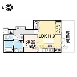 近江鉄道八日市線 太郎坊宮前駅 徒歩2分の賃貸アパート 1階1LDKの間取り