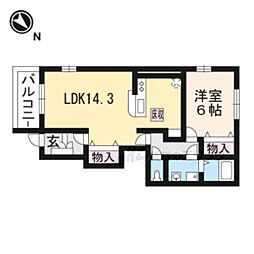 ラフレーズ 1階1LDKの間取り