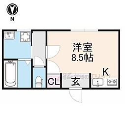 プロムナード ワンルームの間取図画像