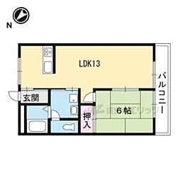 JR東海道・山陽本線 野洲駅 徒歩8分の賃貸アパート 2階1LDKの間取り