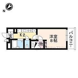 JR東海道・山陽本線 草津駅 徒歩21分の賃貸アパート 2階1Kの間取り