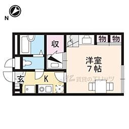 レオパレスかもめＢＯＡＴ 2階1Kの間取り