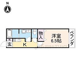 ハイツＴ＆ＡIII 1階1Kの間取り