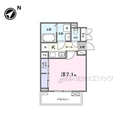 フェリオ　ヴィエント 3階1Kの間取り