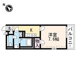 JR東海道・山陽本線 膳所駅 徒歩15分の賃貸マンション 1階1Kの間取り