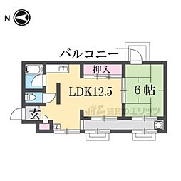 第2森野ビル 603 6階1LDKの間取り
