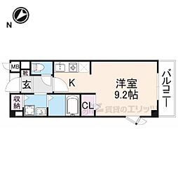 メゾン　カルム 2階1Kの間取り
