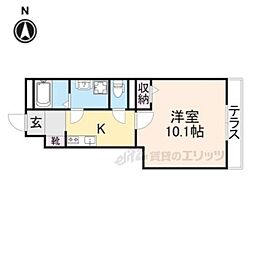 JR北陸本線 米原駅 徒歩11分の賃貸アパート 1階1Kの間取り