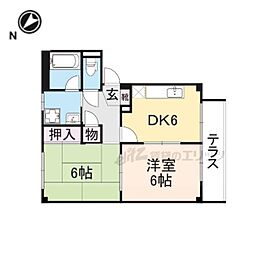 JR東海道・山陽本線 河瀬駅 徒歩12分の賃貸アパート 2階2DKの間取り