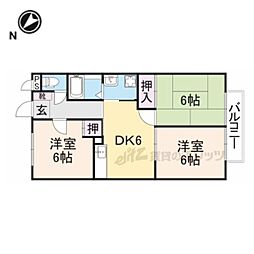 JR東海道・山陽本線 南彦根駅 徒歩10分の賃貸アパート 1階3DKの間取り
