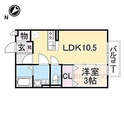 JR東海道・山陽本線 南彦根駅 徒歩25分の賃貸アパート 2階1LDKの間取り