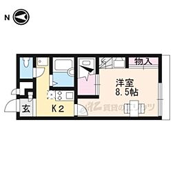 レオパレス甲西 1階1Kの間取り