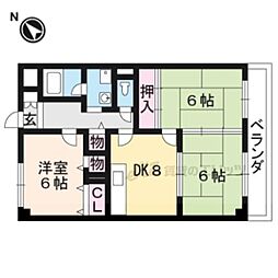 JR東海道・山陽本線 近江八幡駅 徒歩11分の賃貸マンション 6階3DKの間取り