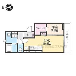 JR東海道・山陽本線 彦根駅 徒歩11分の賃貸アパート 1階1LDKの間取り