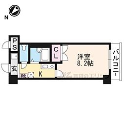 JR東海道・山陽本線 南草津駅 バス15分 クレスト草津下車 徒歩1分の賃貸マンション 3階1Kの間取り
