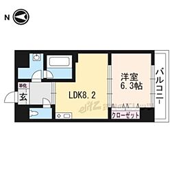 アシェンダ 4階1DKの間取り