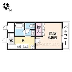 向日葵 2階1Kの間取り