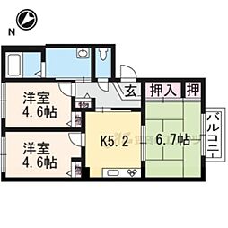 シャーメゾンノヴァンブルＢ棟 1階3DKの間取り