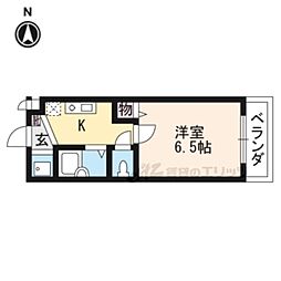 コンフォートヴィレッジ内田 2階1Kの間取り