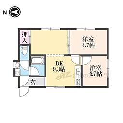 Ｐｒｅｓｔｉｇｅ南高田 2階2LDKの間取り