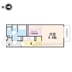JR草津線 石部駅 徒歩36分の賃貸アパート 1階ワンルームの間取り