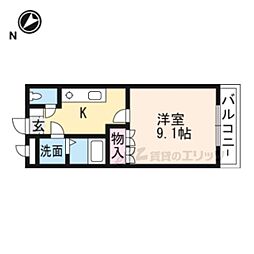 I・ＣＵＢＥ 2階1Kの間取り