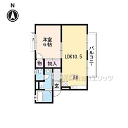 アラサンテコジマ 1LDKの間取図画像
