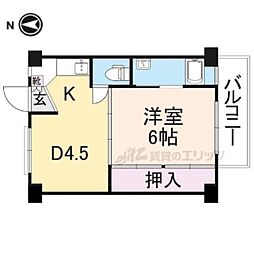 ビレッジハウス加田二号棟 1DKの間取図画像