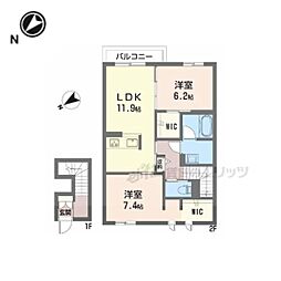 イースト ベイ 2LDKの間取図画像
