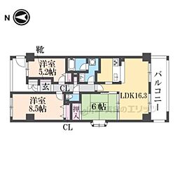 リサービア大津 3LDKの間取図画像