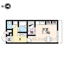 レオパレス鹿道 1Kの間取図画像