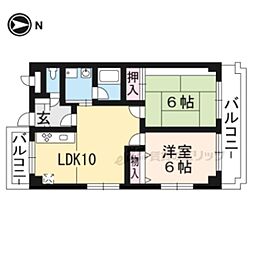 プレディオサン 2LDKの間取図画像