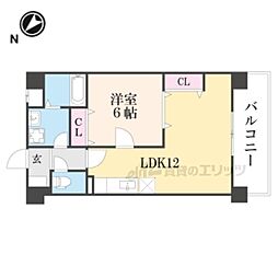 エム・セ・ラヴィ 1LDKの間取図画像