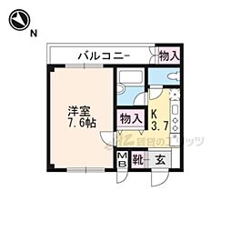 ハイツメイトク 1Kの間取図画像