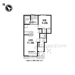 (仮称)甲西駅前新築アパート 1LDKの間取図画像