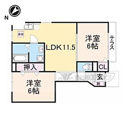 ボン・ジュルネ 2LDKの間取図画像
